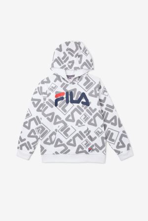 FILA Geo Printed Hoodies White,Kids Clothing | CA.QIMEXV852